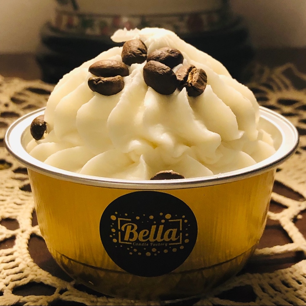 Coffee ice cream candle